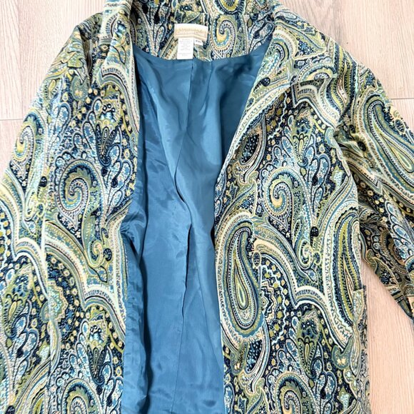 Coldwater Creek Peacock Paisley Jacket Womens Plus Size PXL Open Front Lined - Picture 11 of 14